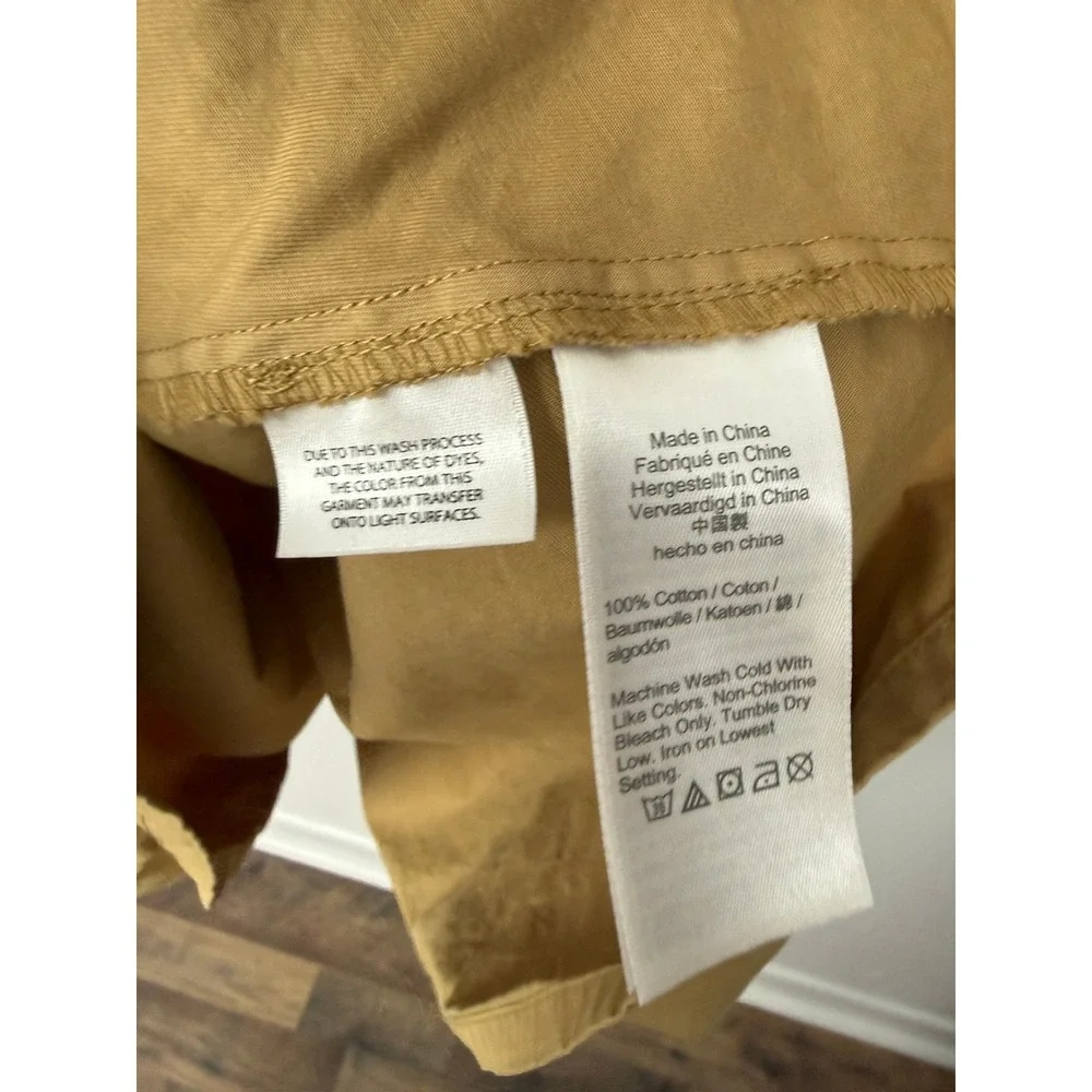 J.Crew A-Line Pleated A-Line Chino Cotton Dress Sleeveless Khaki Size 6